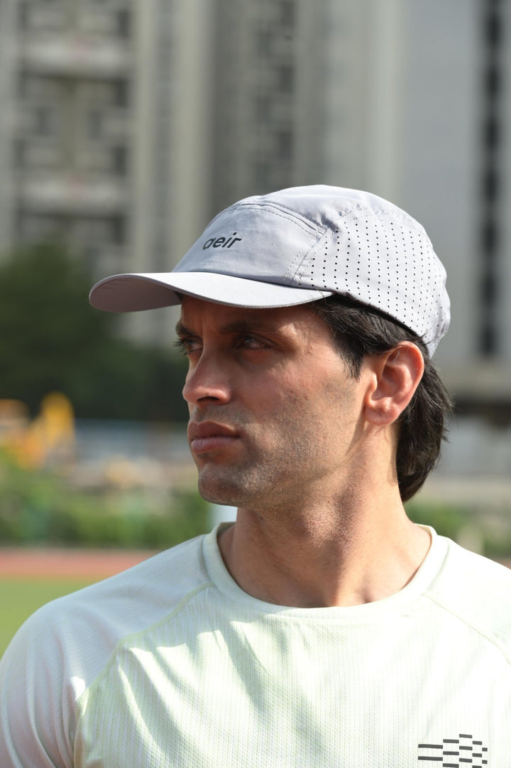 Perfomance Breathable Cap Gray - Aeir Code | Performance Wear & Activewear for Runners, India